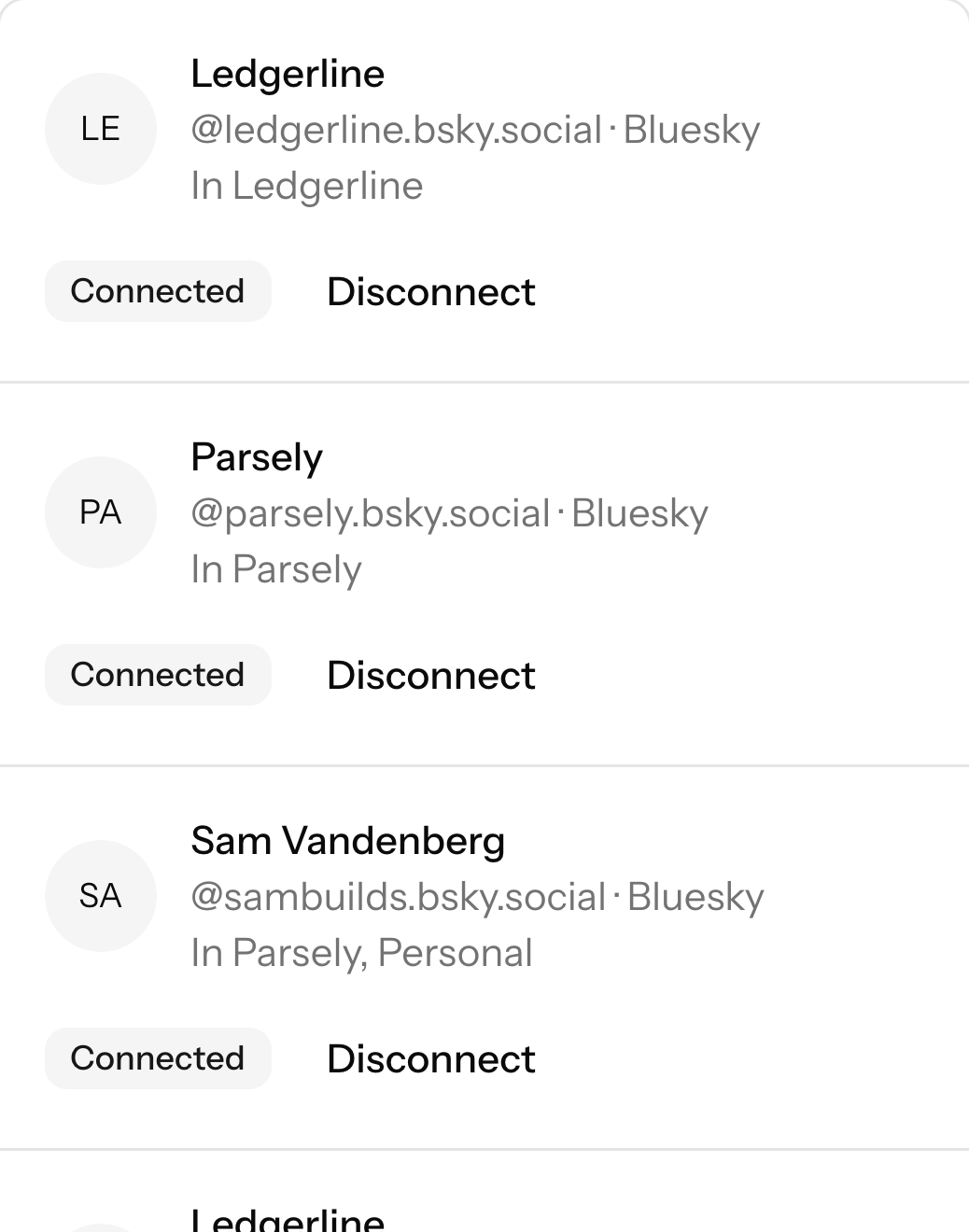 Connected Threads and Bluesky accounts